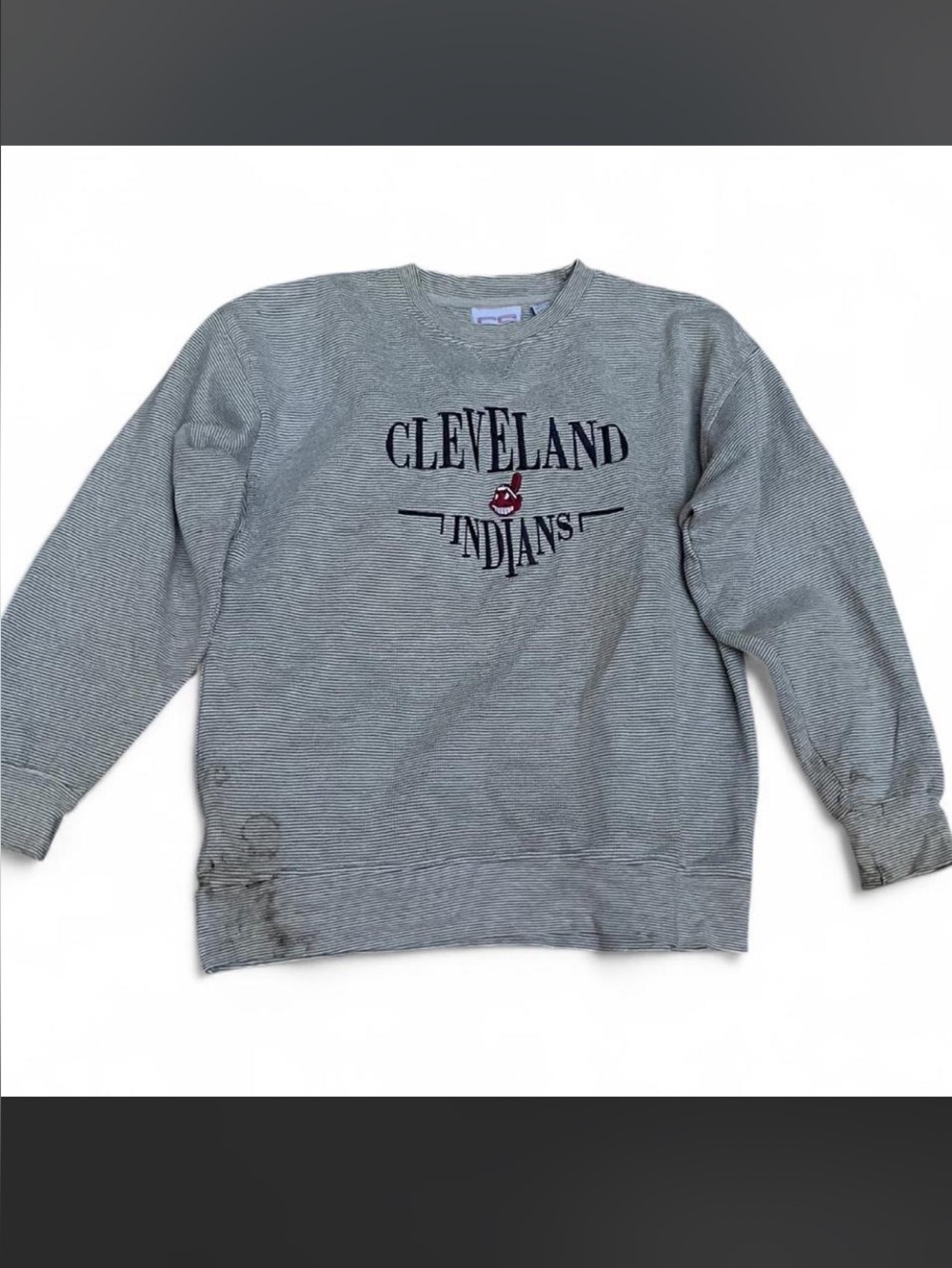 Cleveland Indians Gray Crewneck Sweatshirt